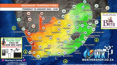 Southern Africa Weather Forecast Maps Thursday 18 January 2024