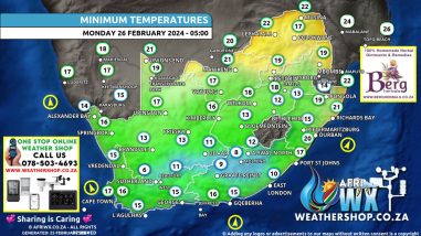 Southern Africa Weather Forecast Maps Monday 26 February 2024