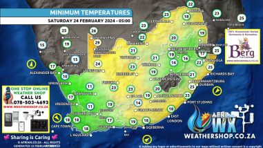 Southern Africa Weather Forecast Maps Saturday 24 February 2024