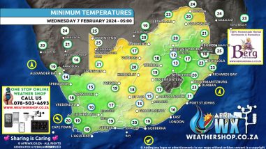 Southern Africa Weather Forecast Maps Wednesday 7 February 2024