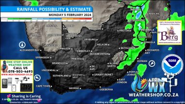 Southern Africa Weather Forecast Maps Monday 5 February 2024