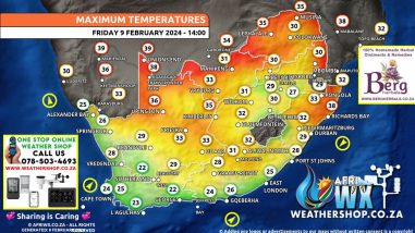 Southern Africa Weather Forecast Maps Friday 9 February 2024