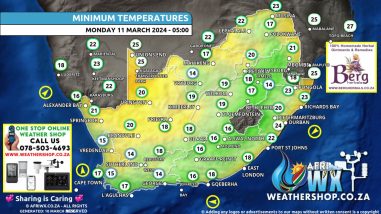 Southern Africa Weather Forecast Maps Monday 11 March 2024