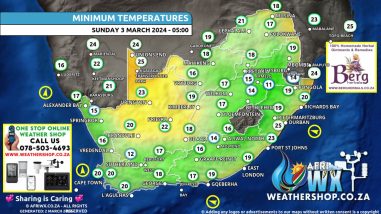 Southern Africa Weather Forecast Maps Sunday 3 March 2024