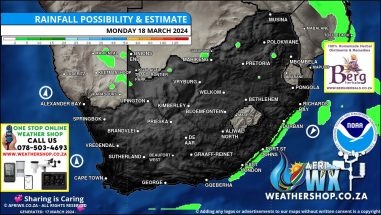 Southern Africa Weather Forecast Maps Monday 18 March 2024