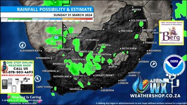 Southern Africa Weather Forecast Maps Sunday 31 March 2024