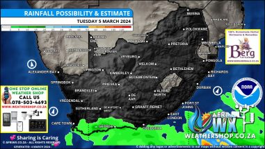 Southern Africa Weather Forecast Maps Tuesday 5 March 2024