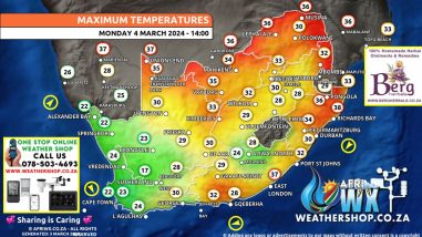 Southern Africa Weather Forecast Maps Monday 4 March 2024