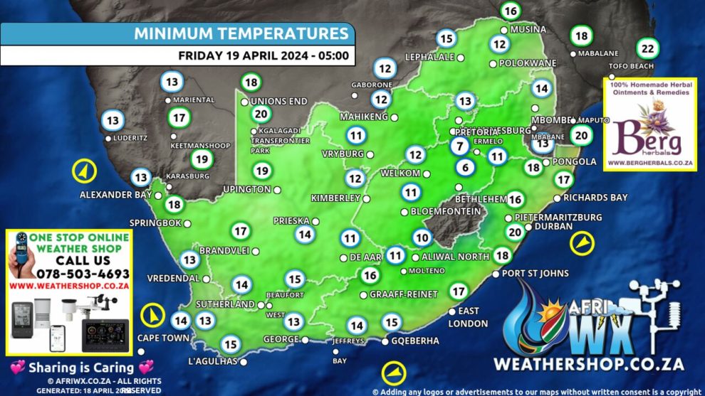 Southern Africa Weather Forecast Maps Friday 19 April 2024