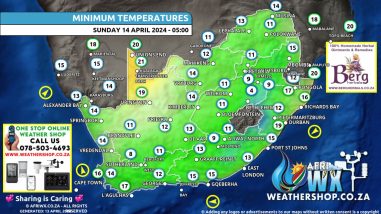 Southern Africa Weather Forecast Maps Sunday 14 April 2024