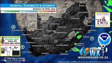 Southern Africa Weather Forecast Maps Monday 29 April 2024