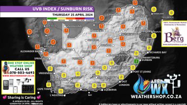 Southern Africa Weather Forecast Maps Thursday 25 April 2024