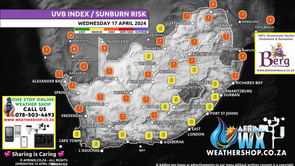 Southern Africa Weather Forecast Maps Wednesday 17 April 2024