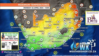 Southern Africa Weather Forecast Maps Monday 22 April 2024
