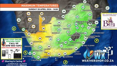 Southern Africa Weather Forecast Maps Sunday 28 April 2024