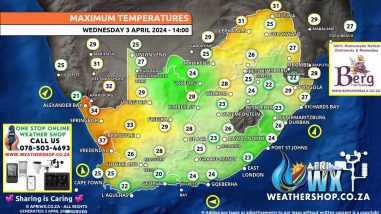 Southern Africa Weather Forecast Maps Wednesday 3 April 2024