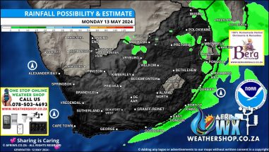 Southern Africa Weather Forecast Maps Monday 13 May 2024