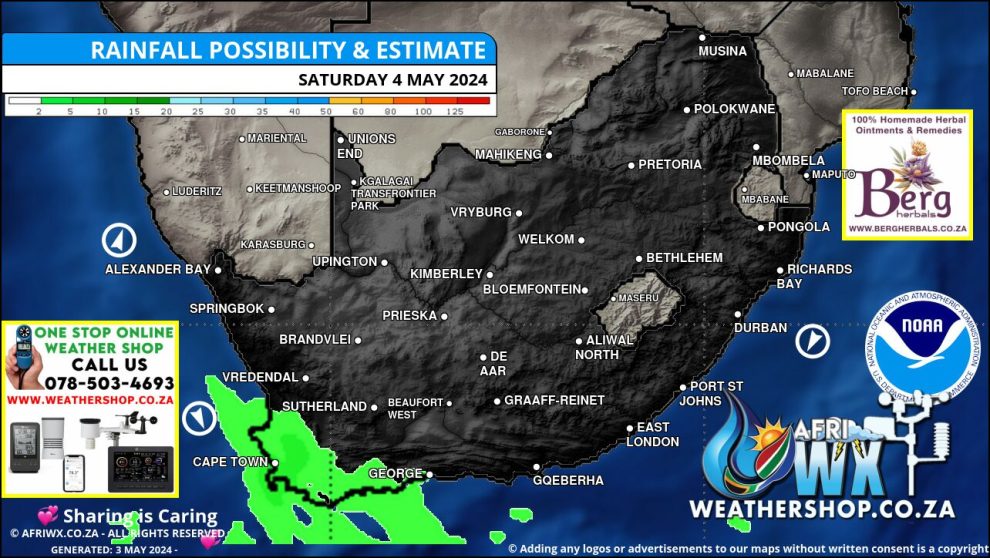 Southern Africa Weather Forecast Maps Saturday 4 May 2024