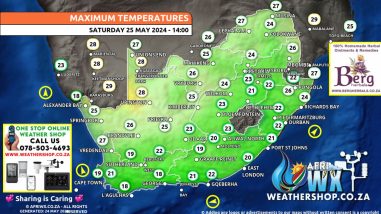 Southern Africa Weather Forecast Maps Saturday 25 May 2024