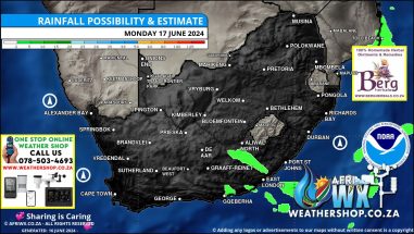 Southern Africa Weather Forecast Maps Monday 17 June 2024