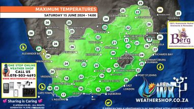 Southern Africa Weather Forecast Maps Saturday 15 June 2024
